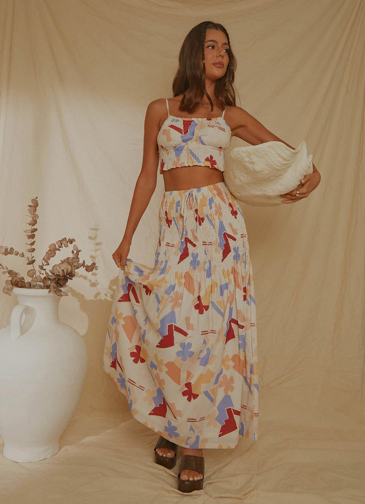 Lost Palms Maxi Skirt - Abstract Resort - Peppermayo