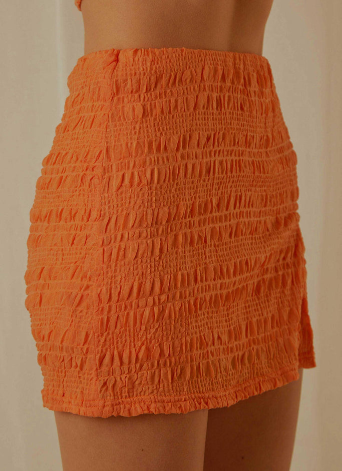 My Type Ruched Mini Skirt - Papaya