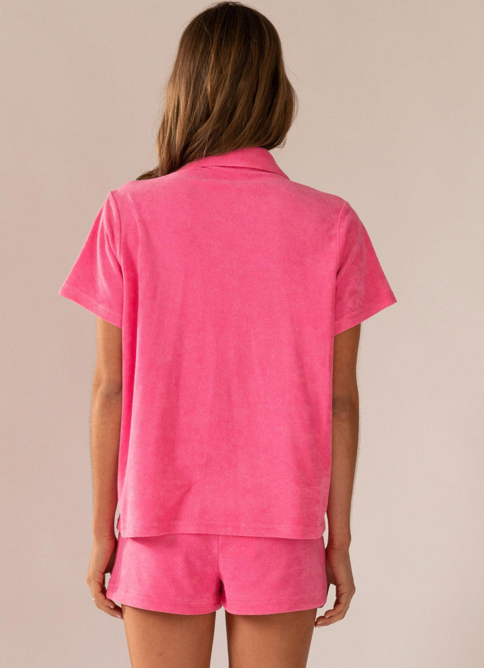 The Deep End Terry Shirt - Perry Pink