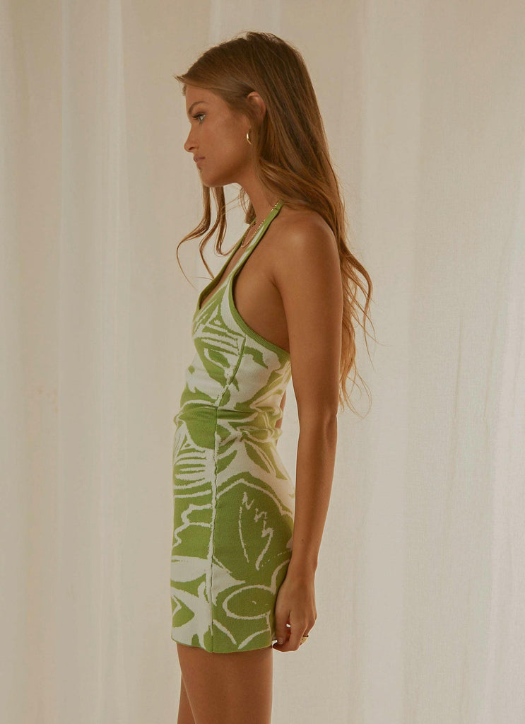 Cool Horizons Knit Dress - Green Vine - Peppermayo