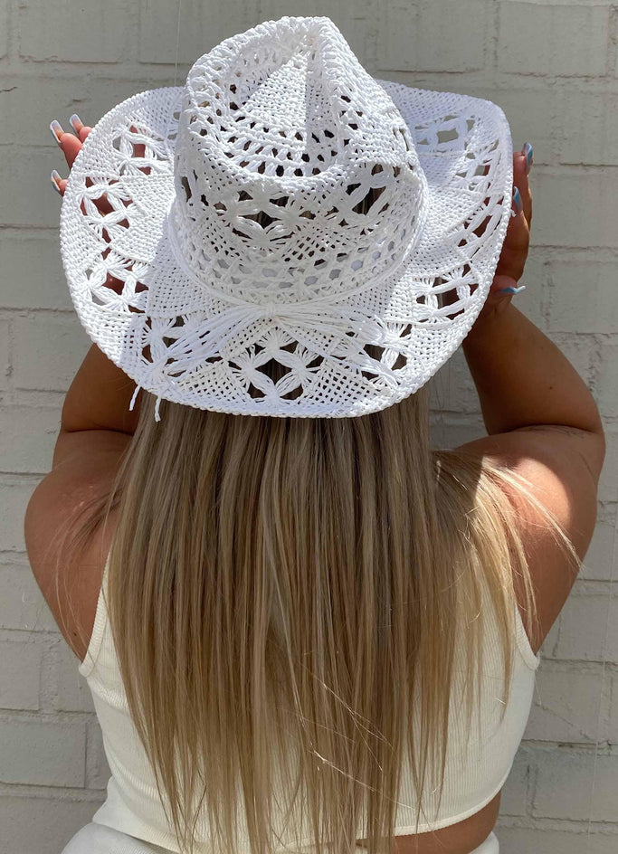 All Roads Lead to Texas Cowgirl Hat - White