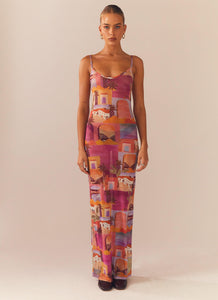 Dreams of the Desert Maxi Dress - Sunset Building - Peppermayo