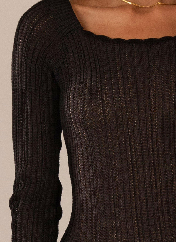Love Ride Crochet Maxi Dress - Black - Peppermayo
