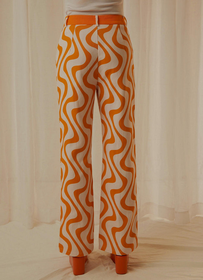 Ma Belle Pants - Orange Wave