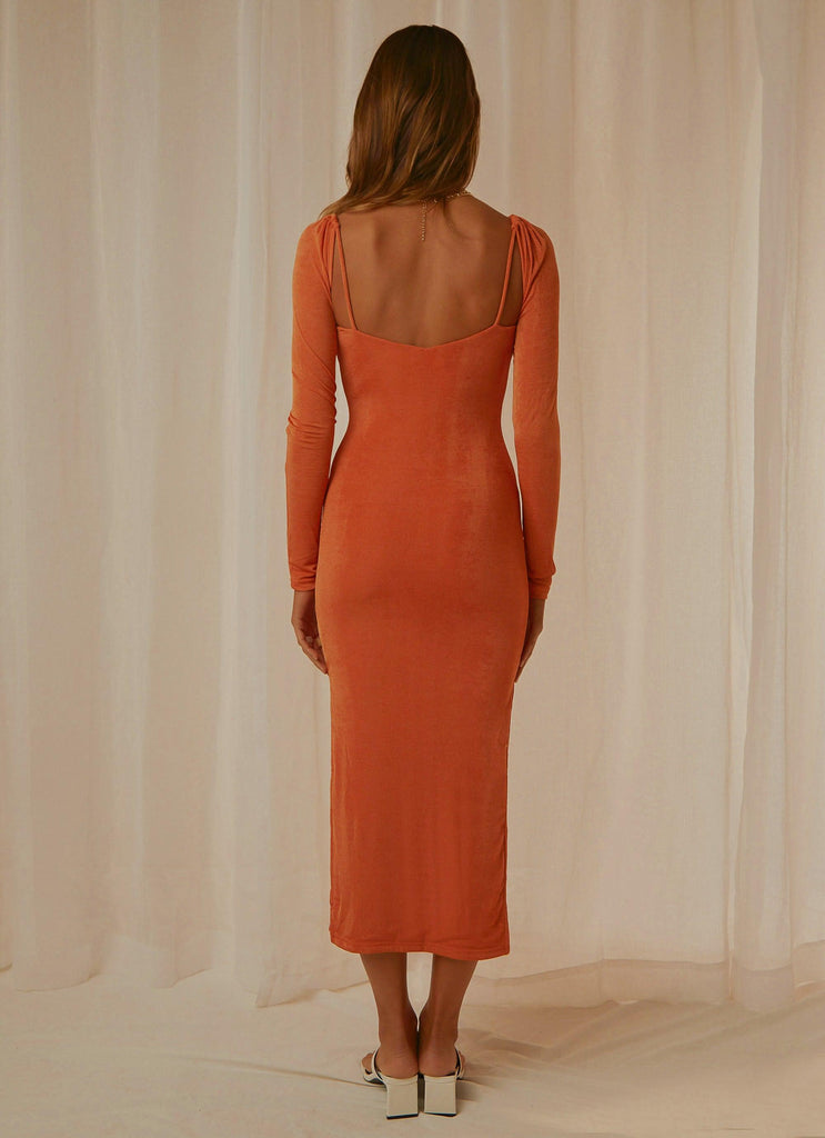 London & Paris Maxi Dress - Orange Shimmer - Peppermayo