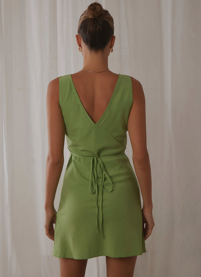 Audrey Vintage Slip Dress - Lime