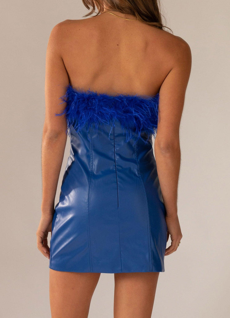 City of Lights PU Mini Dress - Cobalt Blue - Peppermayo