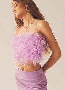 The Night Is Ours Feather Crop - Lilac Love - Peppermayo