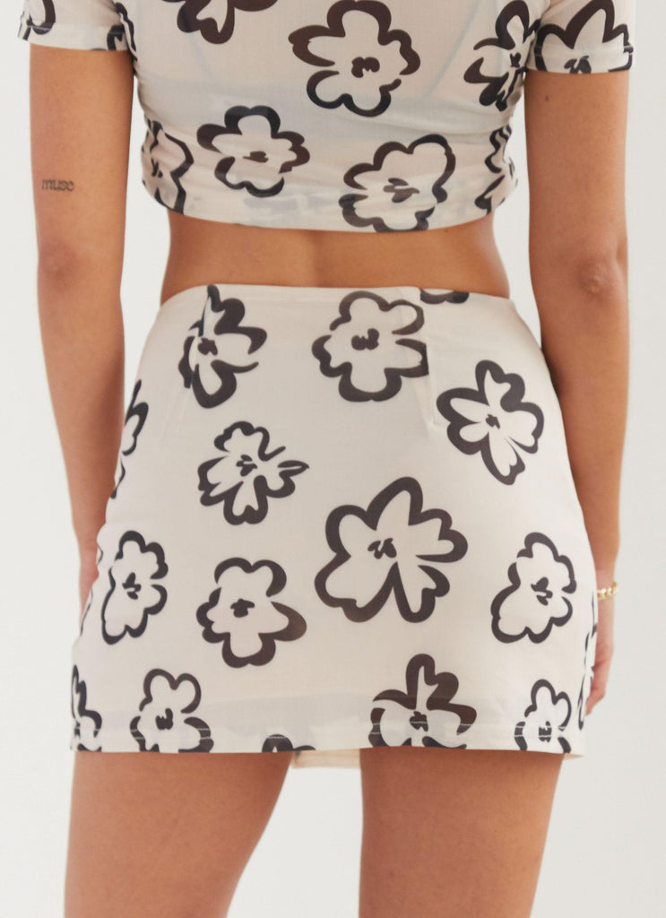 Silhouette Shapes Mini Skirt - Glazed Floral - Peppermayo