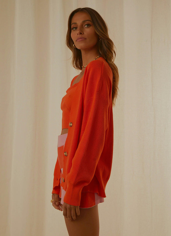 Nyla Knit Cardigan - Orange