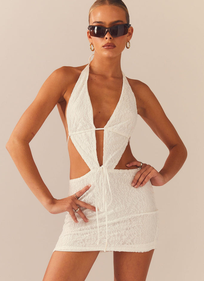 Not For The Faint Of Heart Lace Mini Dress - Ivory