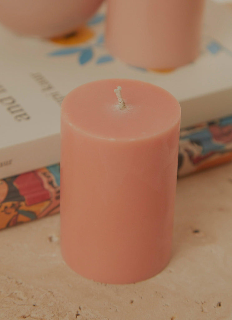 Moreton Eco Slim Pillar Candle- 5 x 7.5cm - Peach - Peppermayo